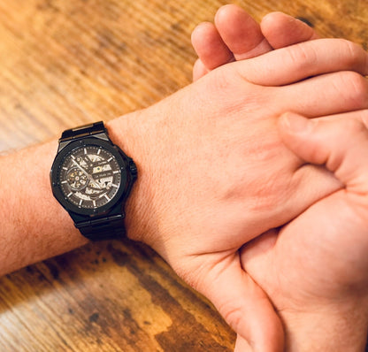 Ayoro Blackcore Skeleton AG8 Watch - Luxury Skeleton Timepiece-2