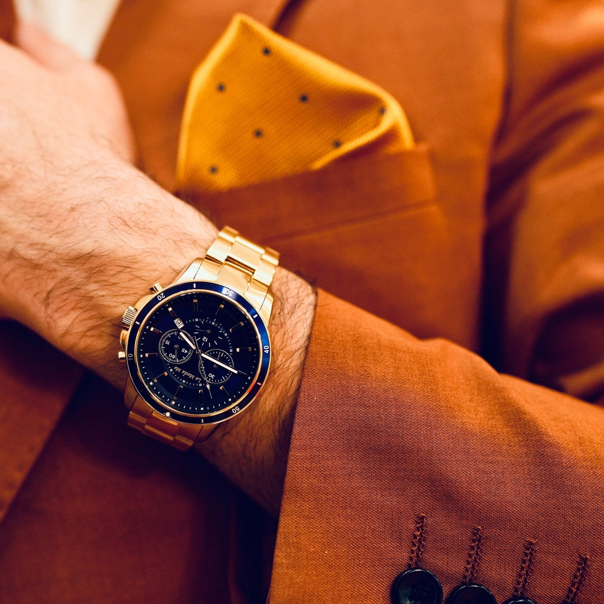 CEO Handshake Blue Watch - Executive Luxury Timepiece-2