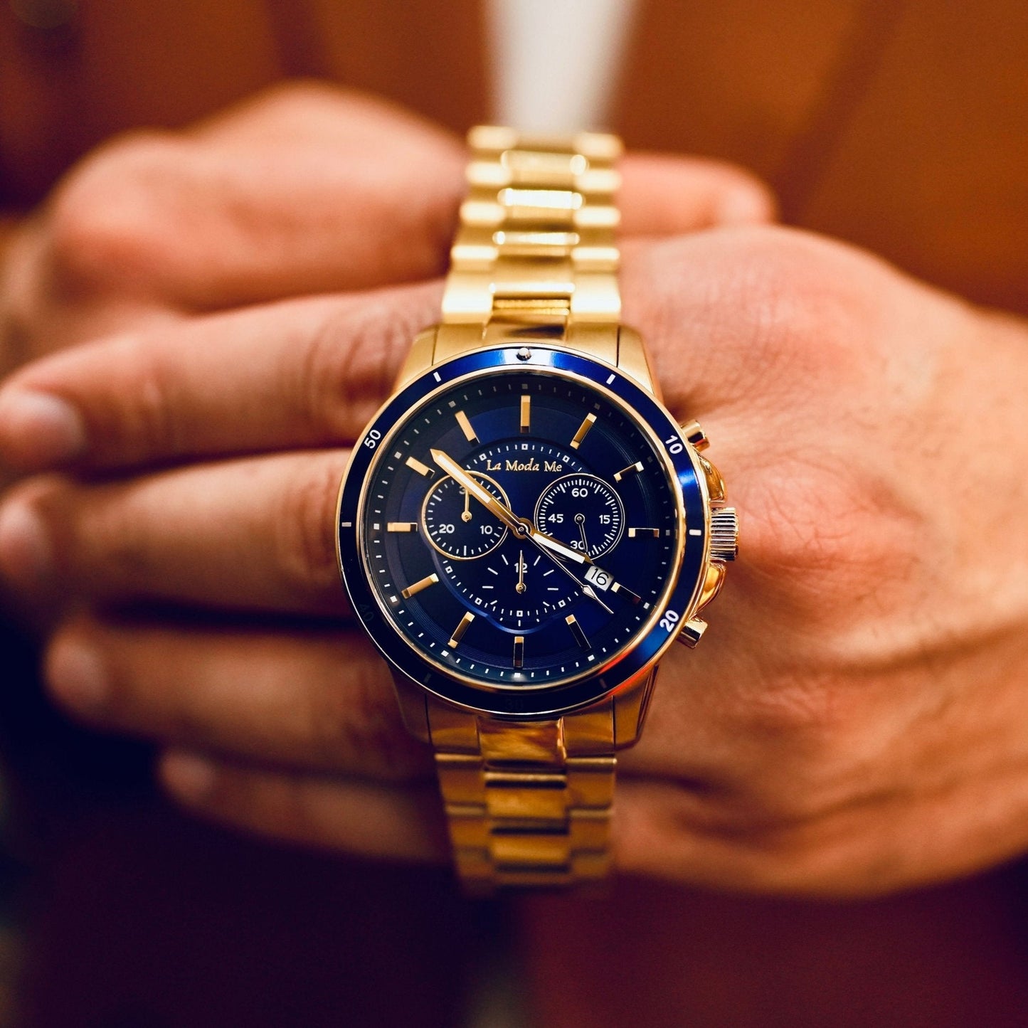 CEO Handshake Blue Watch - Executive Luxury Timepiece-3