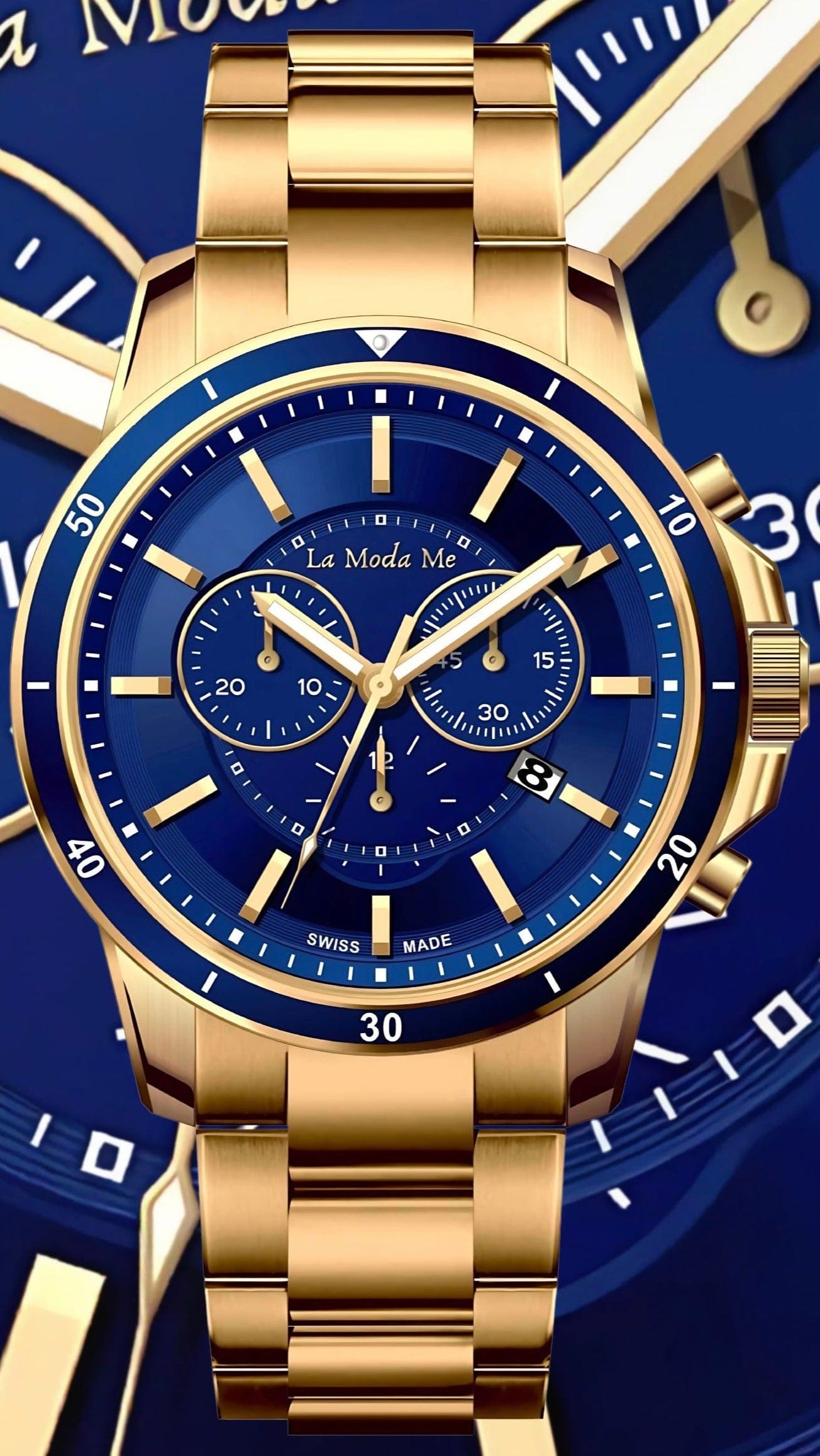 CEO Handshake Blue Watch - Executive Luxury Timepiece-4