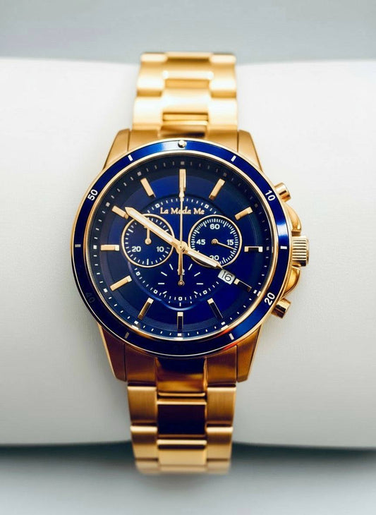 CEO Handshake Blue Watch - Executive Luxury Timepiece-0