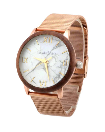 Zegarek Damski - Watch Aurora Rose - Eco-Friendly Rosegold & Walnut Luxury Timepiece