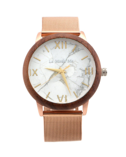 Zegarek Damski - Watch Aurora Rose - Eco-Friendly Rosegold & Walnut Luxury Timepiece