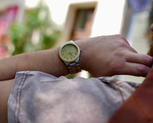 Watch Ember - Eco-Friendly Gold Oak Wooden Timepiece-1