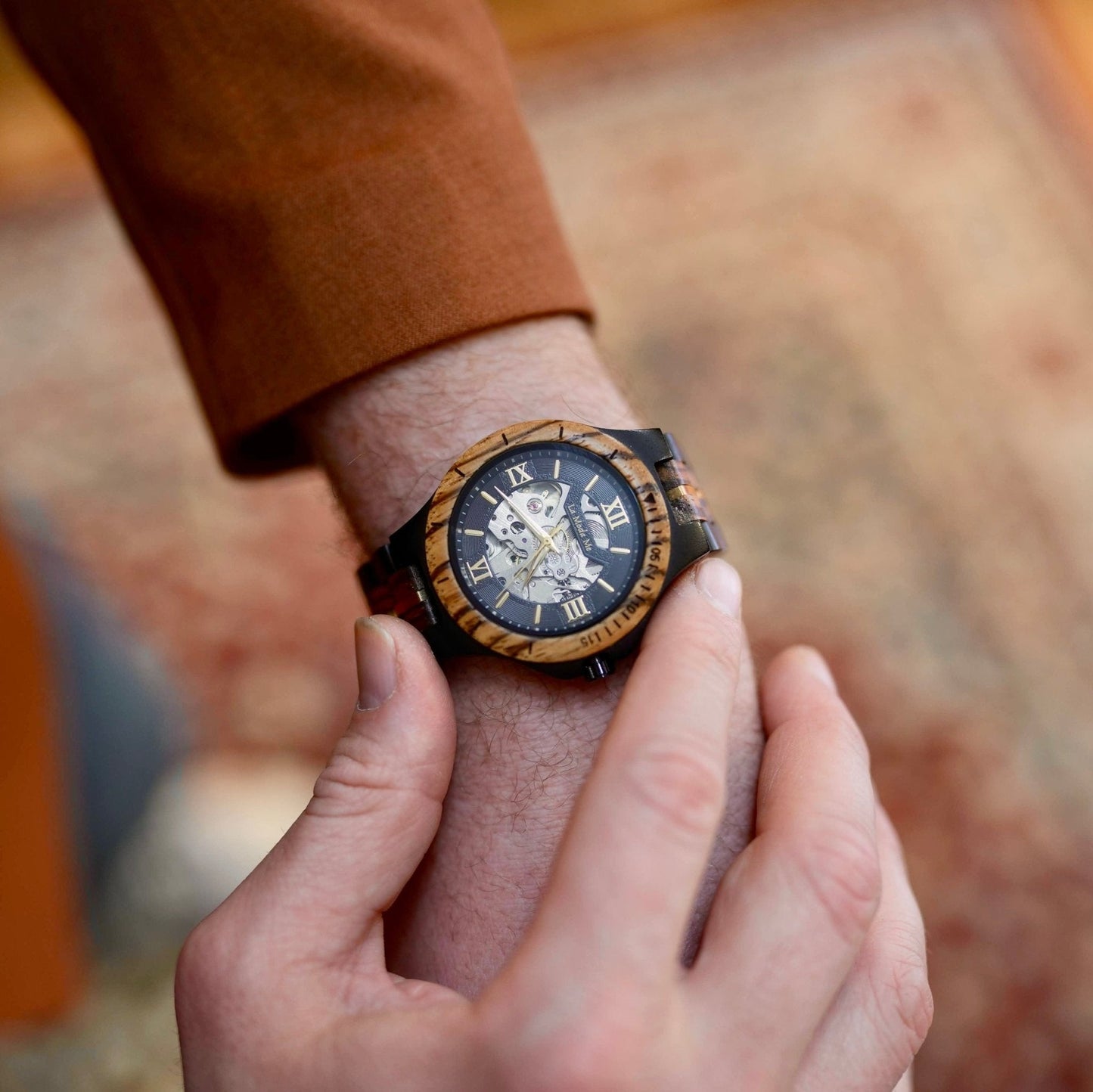 Zegarek Męski - Watch Notterdam Automatic Zebrawood - Eco-Friendly Wooden Watch