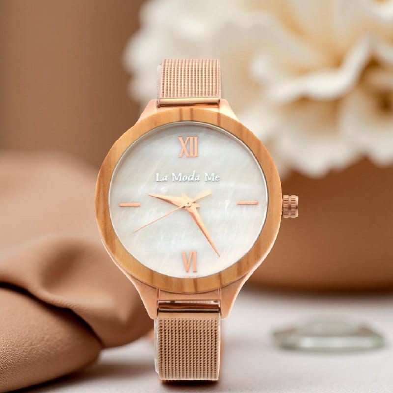 Watch Olivewood Grace - Eco-Friendly Rosegold & Olivewood Timepiece-0