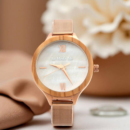 Watch Olivewood Grace - Eco-Friendly Rosegold & Olivewood Timepiece-0