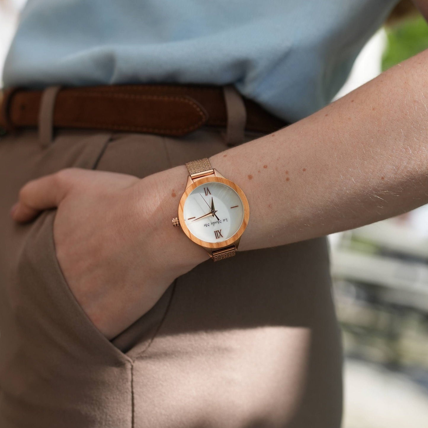 Watch Olivewood Grace - Eco-Friendly Rosegold & Olivewood Timepiece-2